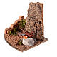 Bonfire scene with rock wall lighted 8 cm Neapolitan nativity scene 10x10x5 cm s2