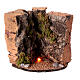 Lighted bonfire among rocks nativity scene 8 cm Naples cork 10x10x5 cm s1