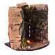 Lighted bonfire among rocks nativity scene 8 cm Naples cork 10x10x5 cm s3