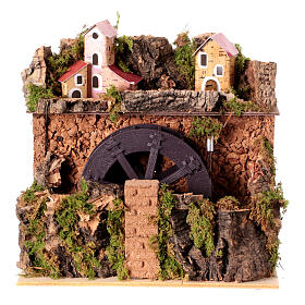 Watermill for background setting, Neapolitan Nativity Scene with 8-10 cm characters