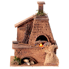 Oven for 12 cm Neapolitan Nativity Scene, natural cork, 20x15x10 cm