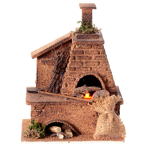 Oven for 12 cm Neapolitan Nativity Scene, natural cork, 20x15x10 cm 1
