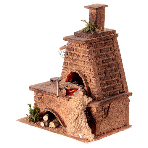 Oven for 12 cm Neapolitan Nativity Scene, natural cork, 20x15x10 cm 3