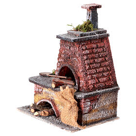 Illuminated oven for 12 cm Neapolitan Nativity Scene, painted cork, 20x15x10 cm