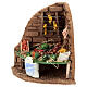 Mauerecke mit Gemüse-Verkaufsstand, Krippenzubehör, neapolitanischer Stil, für 12 cm Krippe, 15x15x10 cm s2