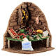 Angolo banco verdure presepe 12 cm Napoli sughero 15x15x10 cm s1