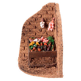 Canto com banca de vegetais presépio Nápoles 12 cm cortiça 15x15x10 cm