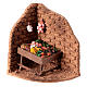 Canto com banca de vegetais presépio Nápoles 12 cm cortiça 15x15x10 cm s1