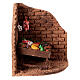 Canto com banca de vegetais presépio Nápoles 12 cm cortiça 15x15x10 cm s3