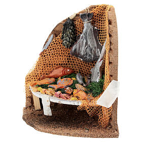 Fish corner stall for 12 cm Neapolitan Nativity Scene, cork, 15x15x10 cm