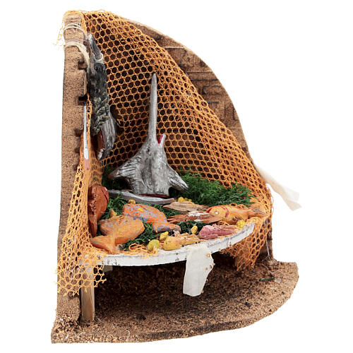 Neapolitan nativity corner fish stand 12 cm 15x15x10 cm 4