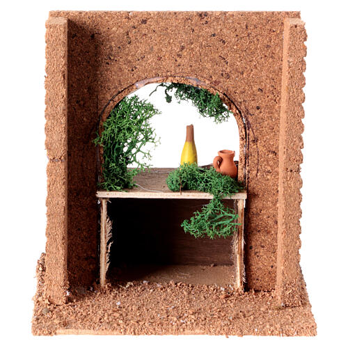 Banchetto limonaio sughero presepe 10 cm Napoli 15x15x10 cm 4