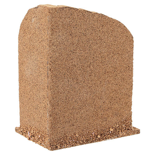 Corner with bench and stool for 10 cm Neapolitan Nativity Scene, cork, 15x15x10 cm 4