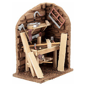 Angolo attrezzi presepe 10 cm napoletano miniature 15x15x10 cm
