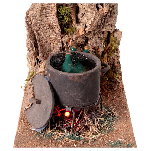 Nativity scene with kettle and wine bottles 12 cm Naples 25x15x25 cm 2
