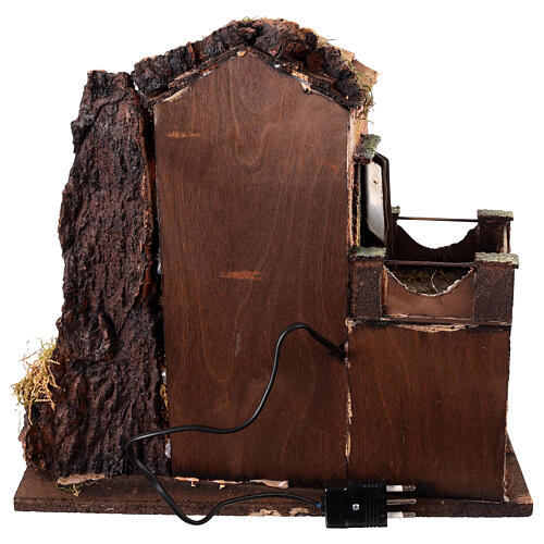 Borgo fontana portone presepe 10 cm Napoli 35x45x30 cm 7