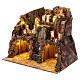 Aldeia com duas grutas chafariz e luzes para presépio napolitano de 12 cm 40x45x30 cm s2