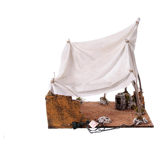 Arab tent for 20 cm Neapolitan Nativity Scene, illuminated, 50x50x40 cm 4