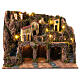 Village with lateral waterfall and three caves for 10-12 cm Neapolitan Nativity Scene, 45x60x45 cm s1