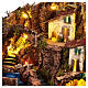 Borgo fontana tripla falò luci presepe 12 cm Napoli 40x45x40 cm s4