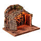 Cork stable for 12-14 cm Neapolitan Nativity Scene, illuminated, 25x35x25 cm s3