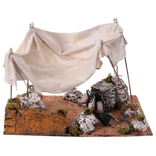 Arabic tent for Neapolitan nativity scene 14 cm with light 25x35x30 cm 4