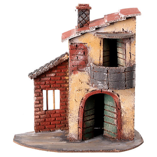 Casa assortita sughero legno presepe napoletano 10 cm 30x25x15 cm 5