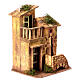 Maison crèche 8 cm Naples bois liège avec balcon 25x20x15 cm s3