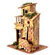 Kamienica z balkonem, szopka 8 cm, Neapol, drewno, korek naturalny, 25x20x15 cm s2