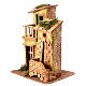 Casa presépio 8 cm Nápoles madeira cortiça com balcão 25x20x15 cm s2