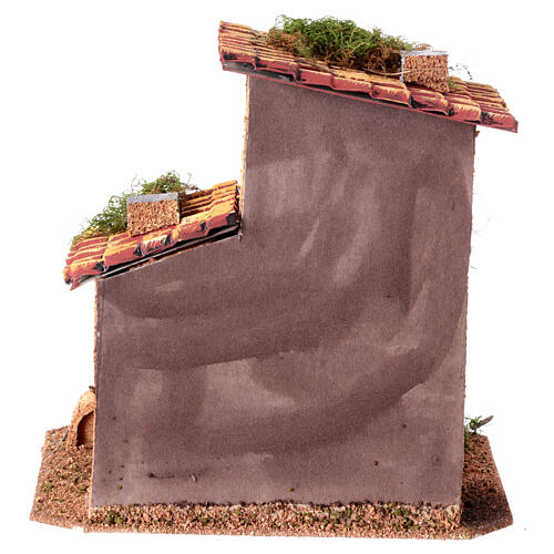 Casa com escada presépio 8 cm miniatura madeira cortiça 20x20x15 cm 4