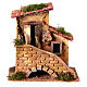 Casa com escada presépio 8 cm miniatura madeira cortiça 20x20x15 cm s1