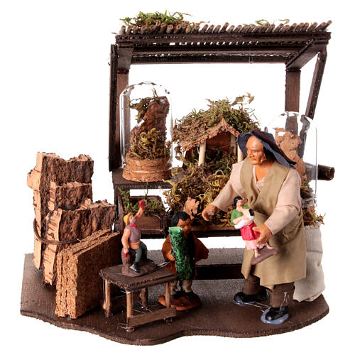 Presepista con scenetta con bimbo presepe napoletano 10 cm 1