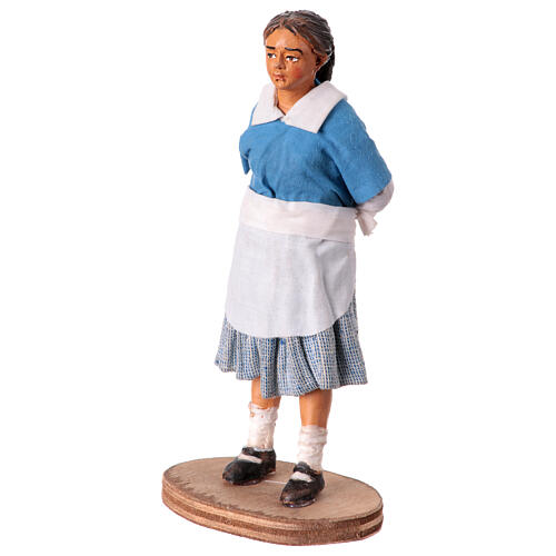 Grand-père grondant sa petite-fille crèche napolitaine 30 cm 2