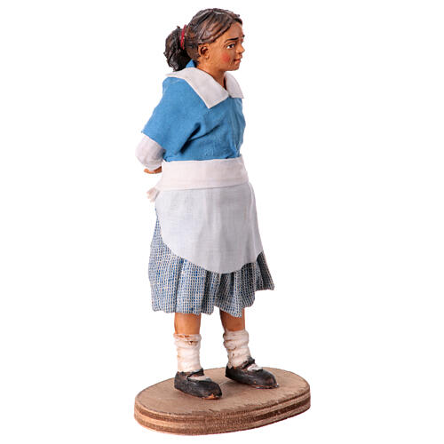 Grand-père grondant sa petite-fille crèche napolitaine 30 cm 6