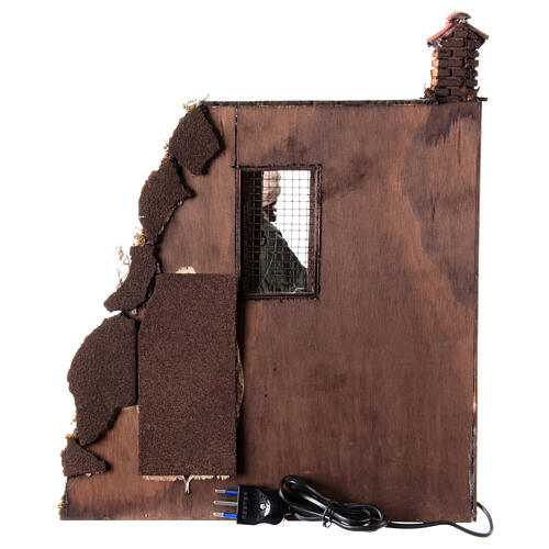 Bäcker mit Eckofen aus Kork, Krippenszene mit Bewegung im neapolitanischen Stil, für 24 cm Krippe 5