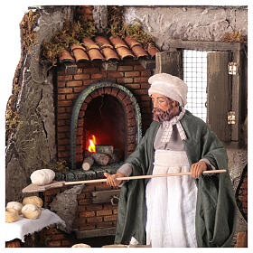 Baker with corner oven, animated scene for 24 cm Neapolitan Nativity Scene