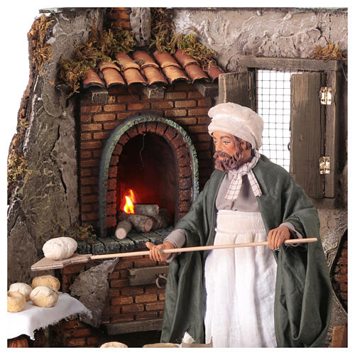 Baker with corner oven, animated scene for 24 cm Neapolitan Nativity Scene 2