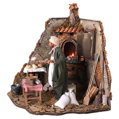 Baker with corner oven, animated scene for 24 cm Neapolitan Nativity Scene 3