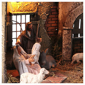 Stable with Nativity, 30x40x30 cm, for 13 cm Neapolitan Nativity Scene