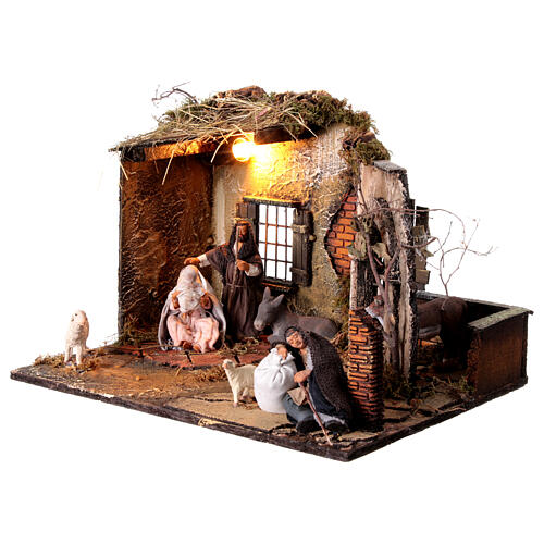 Stable with Nativity, 30x40x30 cm, for 13 cm Neapolitan Nativity Scene 5