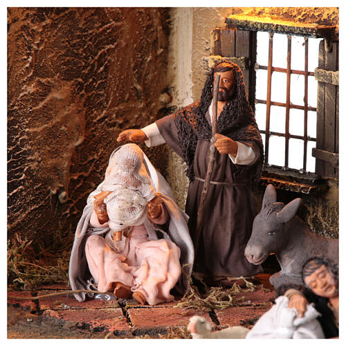 Nativity stable setting 30x40x30 cm Neapolitan nativity scene figurines 13 cm 4