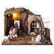Nativity stable setting 30x40x30 cm Neapolitan nativity scene figurines 13 cm s1