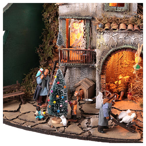 Weihnachtsbaum-Krippe mit Kugeln, neapolitanische Krippe, 10 cm Krippe – 120×90×65 cm 6