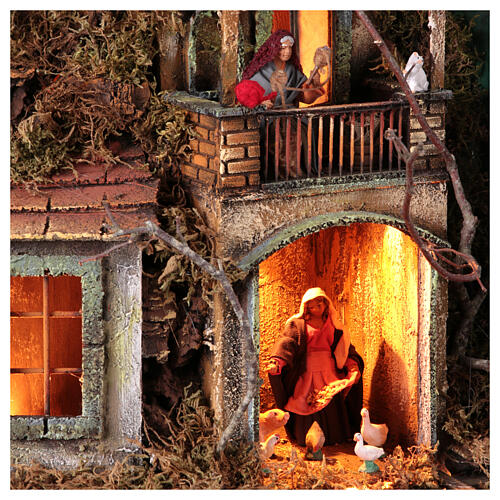 Nativity Scene in a Christmas tree, 120x90x70 cm, for 10 cm Neapolitan Nativity Scene 4