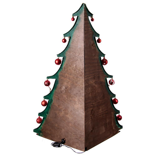 Belén árbol de Navidad con bolas 120x90x70 cm belén 10 cm napolitano 10
