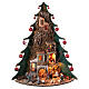 Belén árbol de Navidad con bolas 120x90x70 cm belén 10 cm napolitano s1