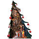 Belén árbol de Navidad con bolas 120x90x70 cm belén 10 cm napolitano s8