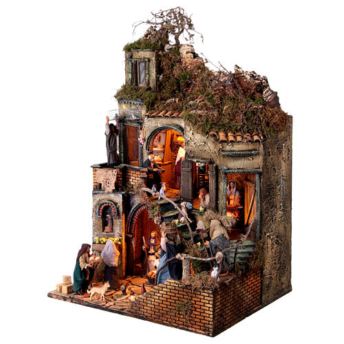 Village with double stairs for 13 cm Neapolitan Nativity Scene, 75x50x40 cm 3