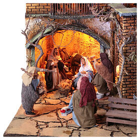 Setting for Neapolitan Nativity Scene with 13 cm figurines, 110x80x60 cm
